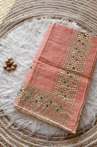 Light pink kota doriya saree for festivals