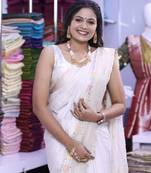 White khadi georgette Saree