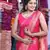 Rani-Pink khadi georgette Saree