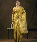 Gold tissue banarasi zari work saree