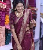 Maroon khadi georgette Saree