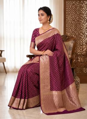 Maroon khadi georgette Saree 3