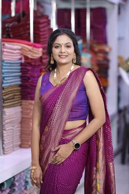 Magenta khadi georgette Saree 2