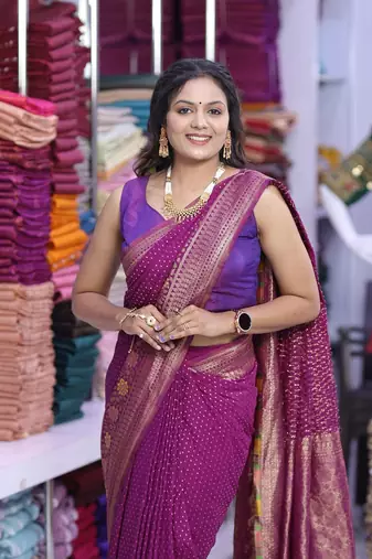 Magenta khadi georgette Saree