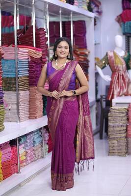 Magenta khadi georgette Saree 1