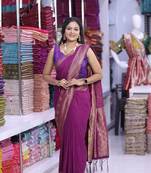 Magenta khadi georgette Saree