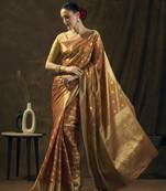 Red tissue faux banarasi zari work saree