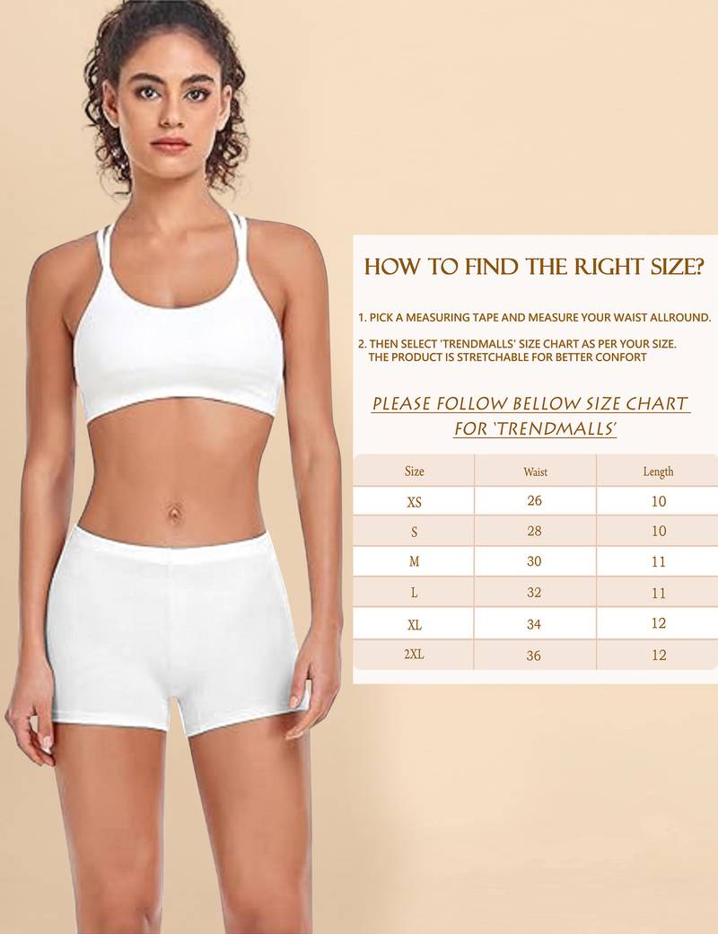 White Solid Nylon Soft Shorts Shape Wear for Women