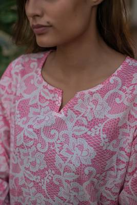 Pink embroidered cotton co-ord set 4