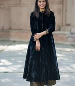 Velvet anarkali kurta with beautiful banarasi-brocades plazzo set