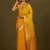 Yellow banarasi silk blend saree with zari woven work