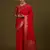 Red banarasi silk blend saree with zari woven work