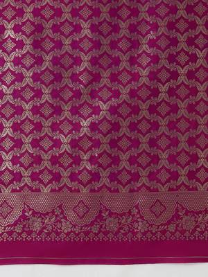 Olive banarasi silk blend saree with zari woven work 5