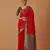 Red banarasi silk blend saree with zari woven work