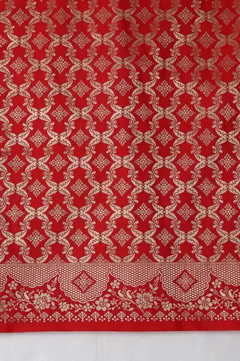 Amber banarasi silk blend saree with zari woven work
