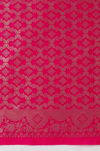 Light pink banarasi silk blend saree with zari woven work