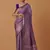 Lavender banarasi silk blend saree with dulha dulhan zari woven detailing
