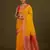 Yellow banarasi silk blend saree with paisley zari pallu