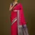 Pink banarasi silk blend saree with paisley zari pallu & unstitched blouse