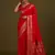 Red banarasi silk blend zari woven saree