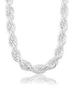 Brass anti tarnish silver Plated thick heavy rope design necklace chain