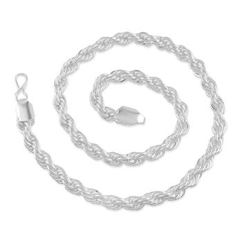 Brass anti tarnish silver Plated thick heavy rope design necklace chain 3