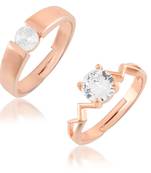 Brass rose gold,Plated valentines finger ring combo for him and her