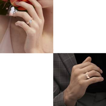 Brass rose gold,Plated valentines finger ring combo for him and her 4