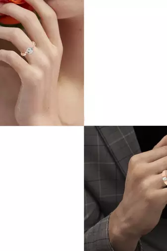 Brass rose gold,Plated valentines finger ring combo for him and her