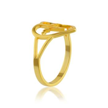 Brass gold plated love pulse in heart valentines finger ring 3
