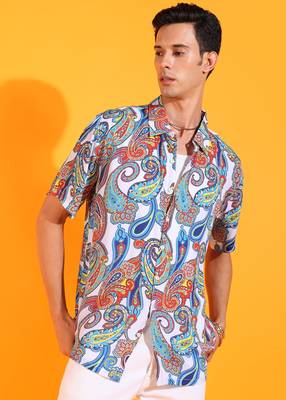 Men's polyester abstract printed regular shirt (multi) 1