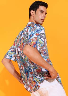 Men's polyester abstract printed regular shirt (multi) 2