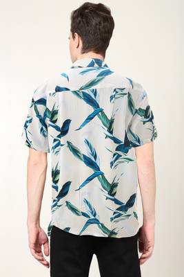 Men's polyester tropical printed regular shirt (multi) 2