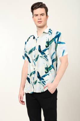Men's polyester tropical printed regular shirt (multi) 3
