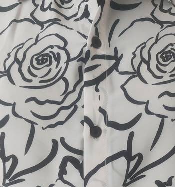 Men's polyester floral printed regular shirt (black) 5