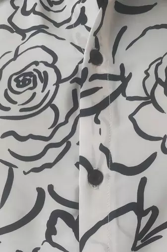 Men's polyester floral printed regular shirt (black)