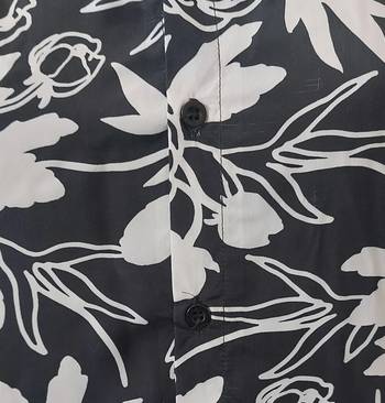 Men's polyester floral printed regular shirt (black) 5