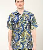Men's polyester abstract printed regular shirt (multi)