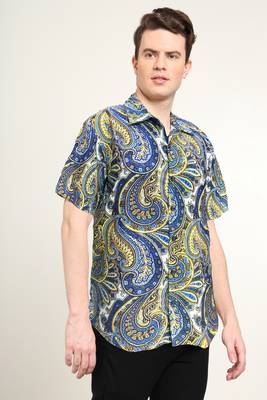 Men's polyester abstract printed regular shirt (multi) 3