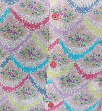 Men's polyester floral printed regular shirt (pink) 5