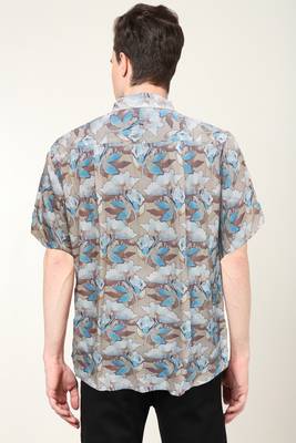 Men's polyester floral printed regular shirt (multi) 2