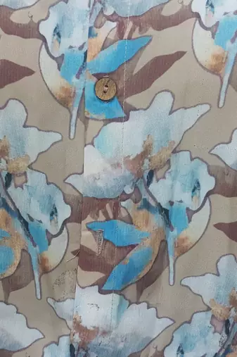 Men's polyester floral printed regular shirt (multi)