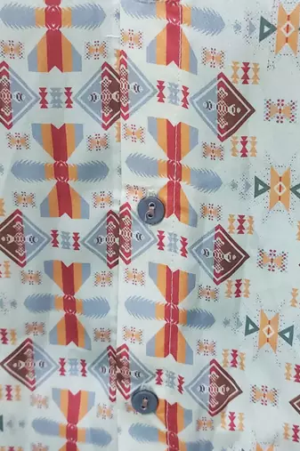 Men's polyester geomatrical printed regular shirt (multi)
