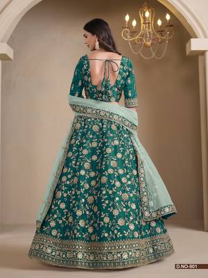 Green Art Silk Designer Lehenga With Blouse 3