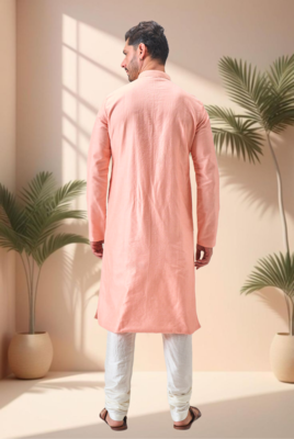Pink art silk embroidery kurta pajama set 2