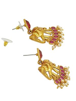 Gold-plated elephant shaped contemporary drop earrings 4