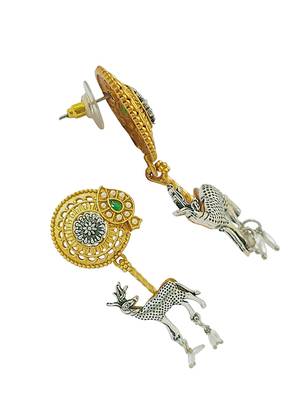 Gold-plated silver deer shaped contemporary drop earrings 4