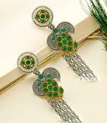 Silver-plated contemporary drop earrings