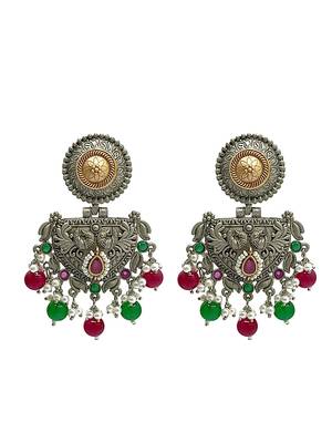 Silver-plated contemporary drop earrings 2