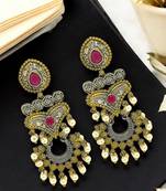 Gold & silver-plated chandbalis earrings